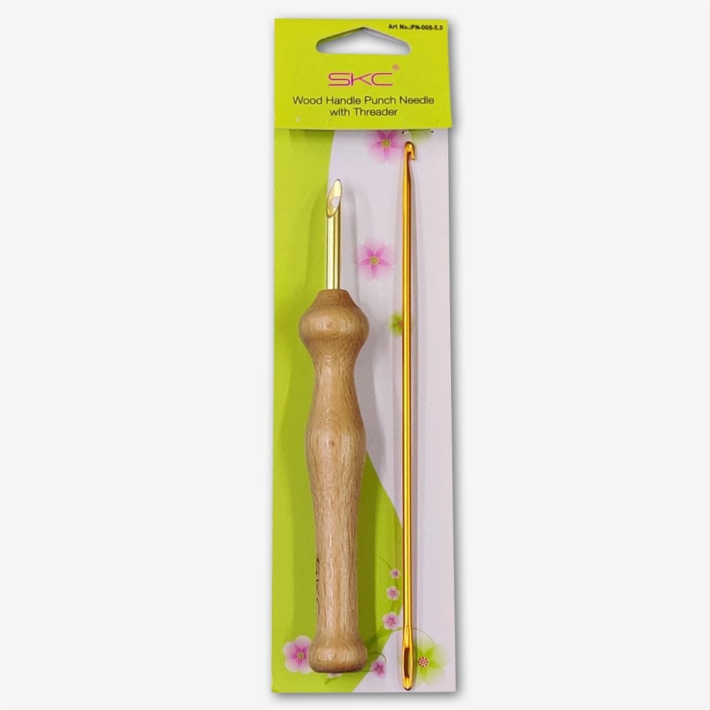 SKC WOOD HANDLE PUNCH NEEDLE WITH THREADER